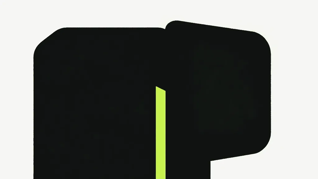 A large dark shape crossed by a bright vertical line