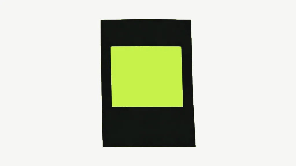 A dark page with a bright rectangle sitting squarely inside it